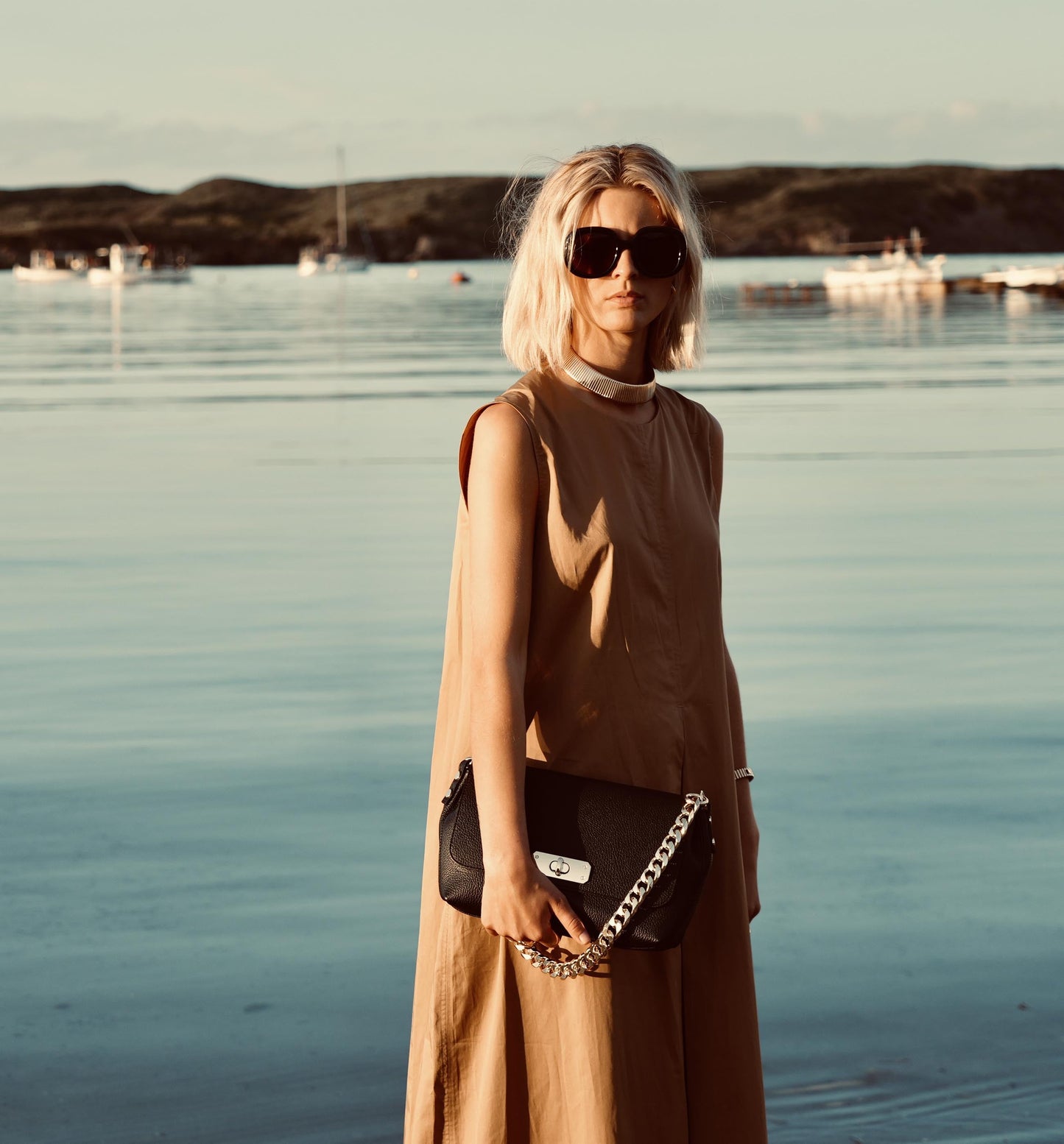 Bagosa Maisie Maxi Black Leather Bag